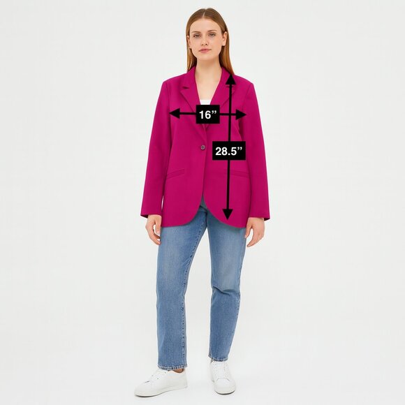 Zimo Italy Hot Pink Blazer Jacker Single Button Size Large - Picture 2 of 9